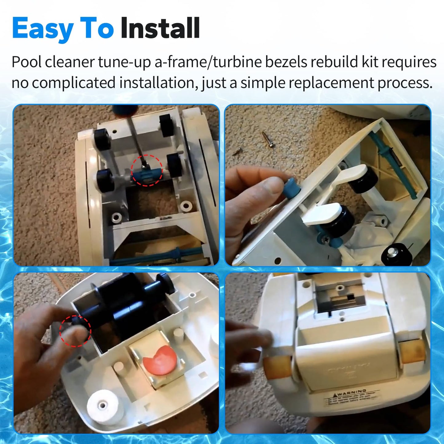 Dfnidy Pool Cleaner Pod Kit AXV417WHP for Hayward Pool Vacuum Part Replaces, and AXV621DAT Pool Vac A-Frame/Turbine Tune-Up Rebuild Kit, Compatible with Hayward Navigator Pool Vac Ultra Pool Cleaner