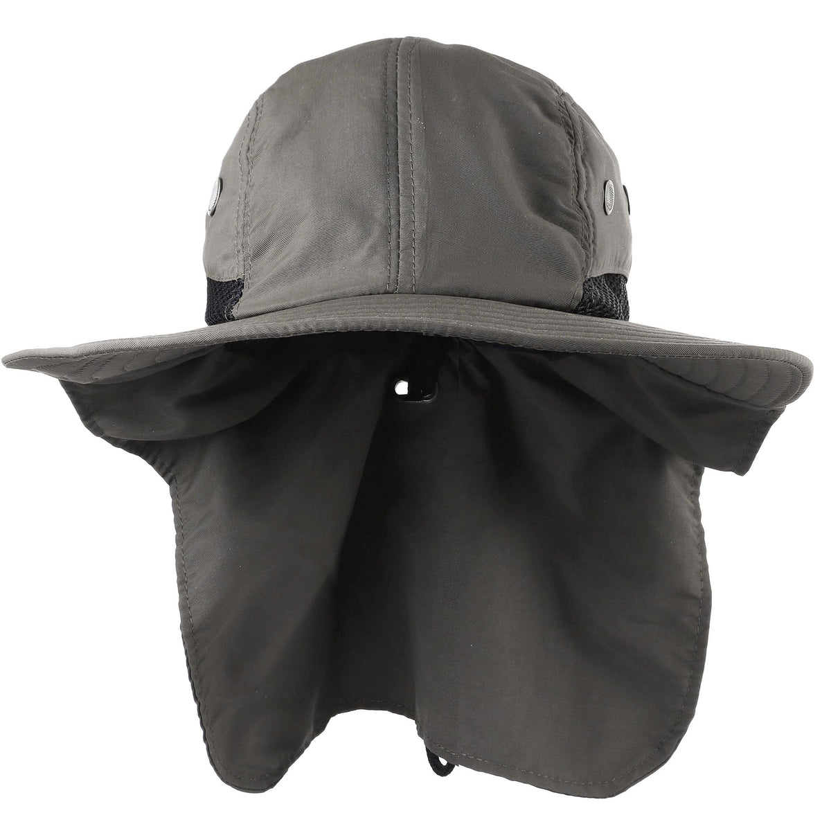Falari Outdoor Sun Hat, Wide Brim with Neck Flap, Safari Hiking Gardening Fishing Hat - Gray