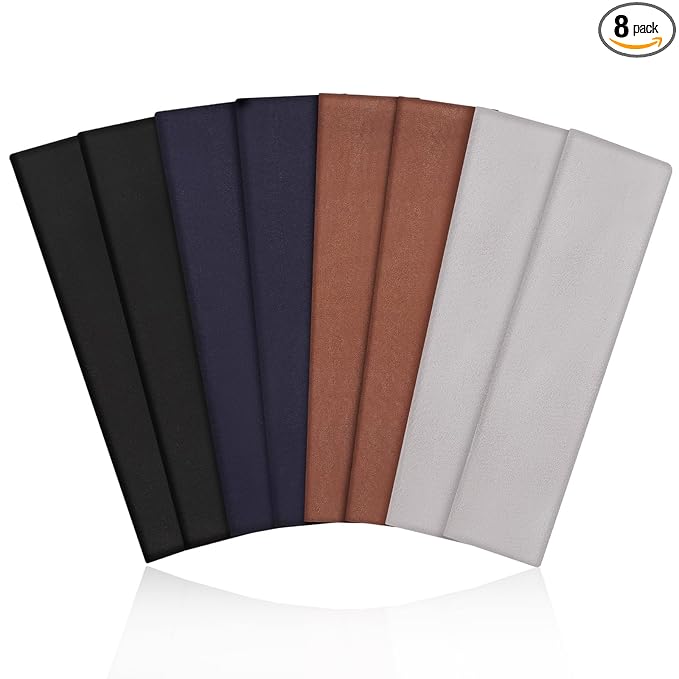 Fishinsea 8 Pack Sport Headbands for Women, Elastic Soft Fabric Non-Slip Hair Bands Hair Warp for Daily Workout Yoga Running Sports, Combo 10