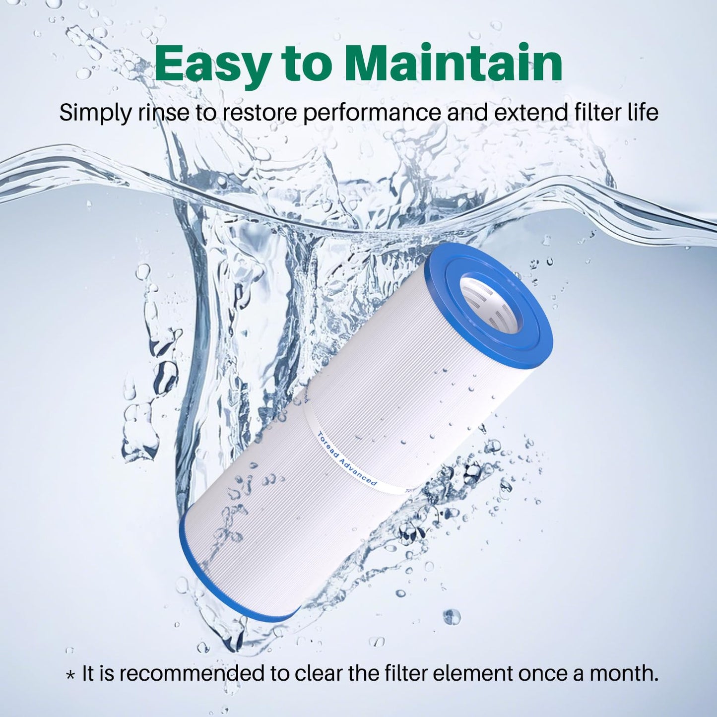 TOREAD TRF-4950 Spa Filter Replaces Unicel C-4950, Pleatco PRB50-IN, Guardian 413-212-02, Filbur FC-2390, 373045, 03FIL1600, 17-2380, Jacuzzi J210/J220/J235/J245/J275, 5X13 Hot Tub Filter, 2Pack