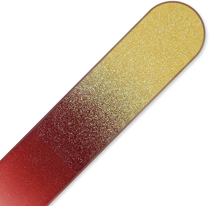 Mont Bleu Rainbow Crystal Nail File in Black Pouch - Small/Purse Size - Czech Tempered Glass - Handmade in Bohemia (Czech Republic)