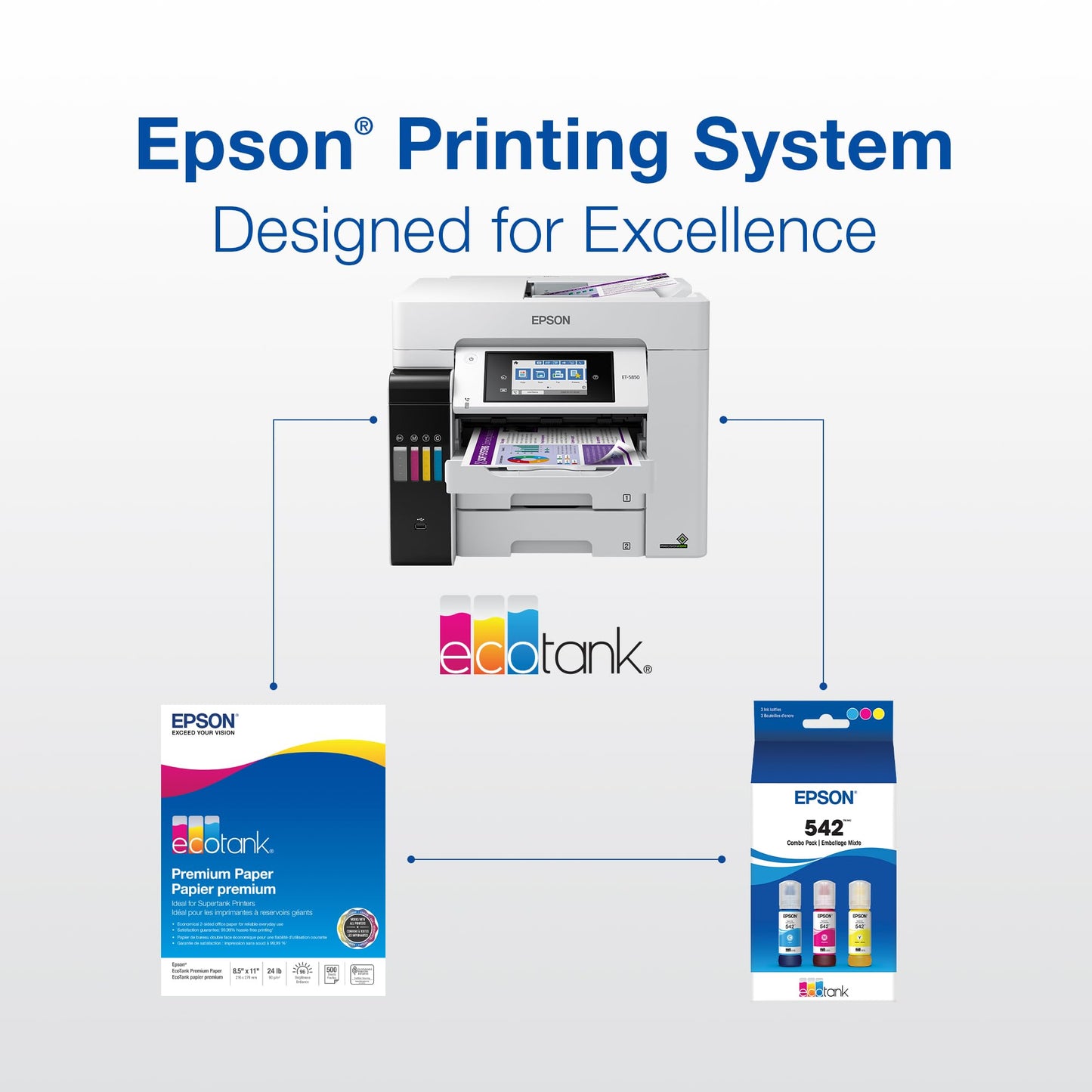 EPSON 542 EcoTank Pro Ink Ultra-high Capacity Bottle Black (T542120-S) Works with ET-5150, 5170, 5180, 5800, 5850, 5880, 16600, 16650