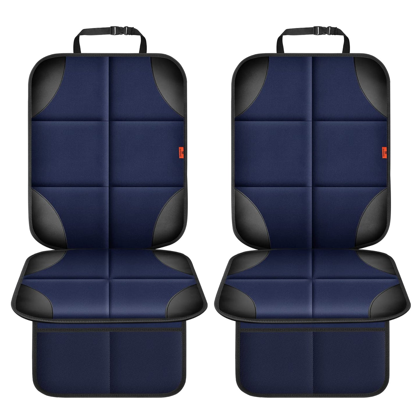XHYANG Car Seat Protector 1 Pack Car Seat Cushion Mat Thickest Padding,Waterproof 600D Fabric Car Seat Covers for Non-Slip Backing Mesh Pockets for Baby and Pet (Blue, 2 Pcs)
