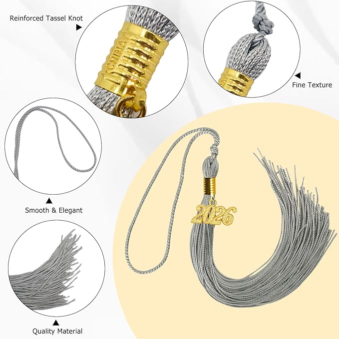 GraduationMall Single&Multiple Color Graduation Tassel with 2026 Year Charm 9"