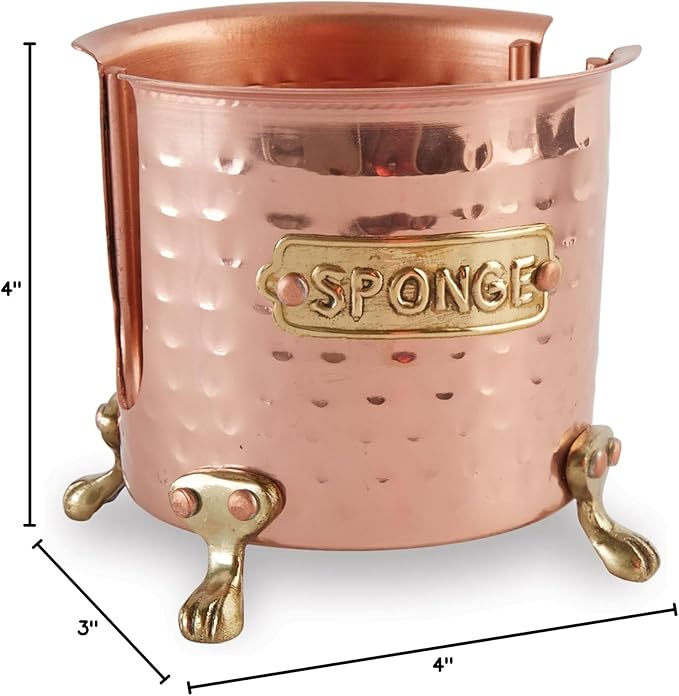 Mud Pie Kitchen Sponge Holder Caddy, Copper