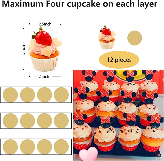 Acrylic Riser Black Acrylic Shelf Riser 3 Tier Perfume Organizer Cologne Display Stand Large Cupcake Stand Shelf for Funko POP Desserts Holder Collection Cosmetic Products Tabletop Use 12"X8"X6"