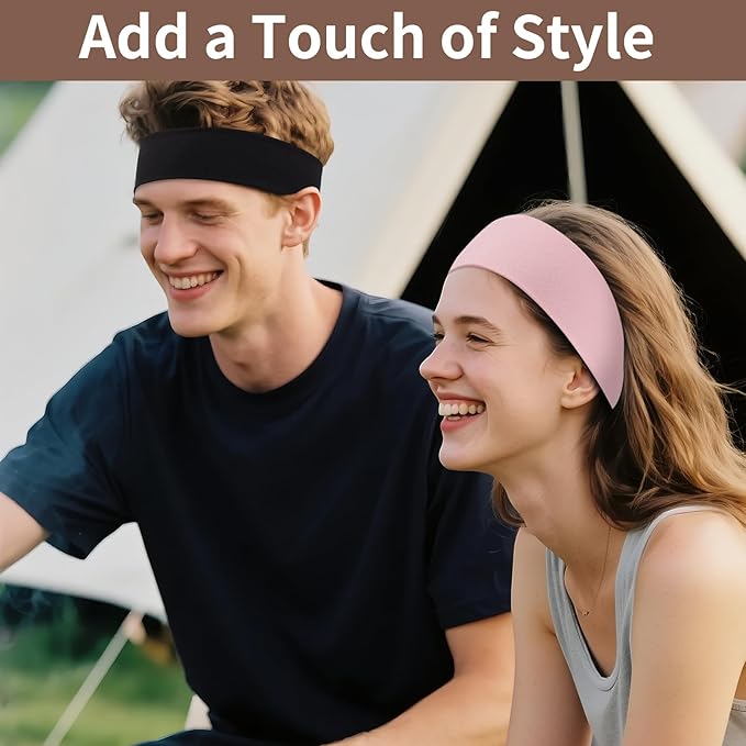 Panleding 12 Pack Sports Headbands for Women, Non-Slip Elastic Soft Hair Bands, Fashion Hair Warp for Workout, Yoga, Running, Fitness, Neutral Colors