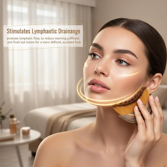 New Lymphatic Contour Face Brush - lymphatic drainage massager for Anti-Aging, Face Lifting & Lymphatic Drainage contour brush - Dry&Wet Use Facial Exfoliating Brush for Glowing Skin, Reduce Puffiness