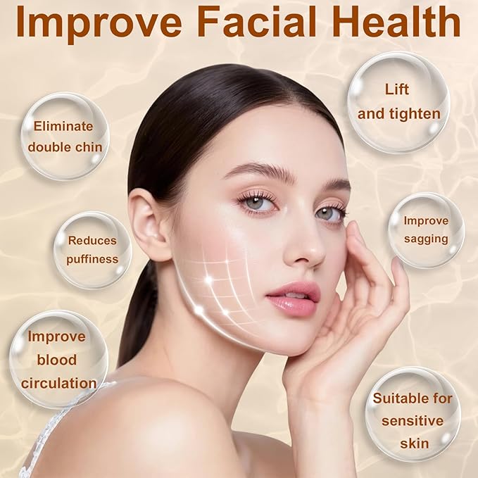 Lymphatic Contour Face Brush - Super Soft Bristles Face Massage Brush to Reduce Puffiness & Define Jawline, Manual Lymphatic Drainage Tool with Ergonomic Handle Sensitive Skin Care (Cinnamon-1pcs)