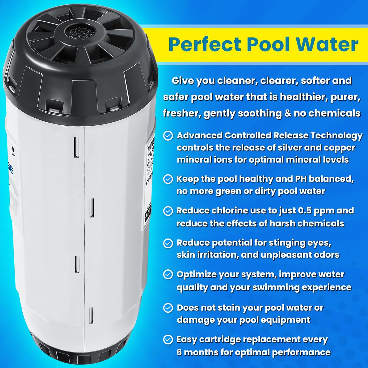 Replacement For Nature2 G25 Mineral Cartridge W28125 N2CG25 W26725 for All Zodiac Limited & Professional G or Pro G Plus Vessel Inground Swimming Pool System W25904 & W20011 Pools Up To 25,000 Gallons