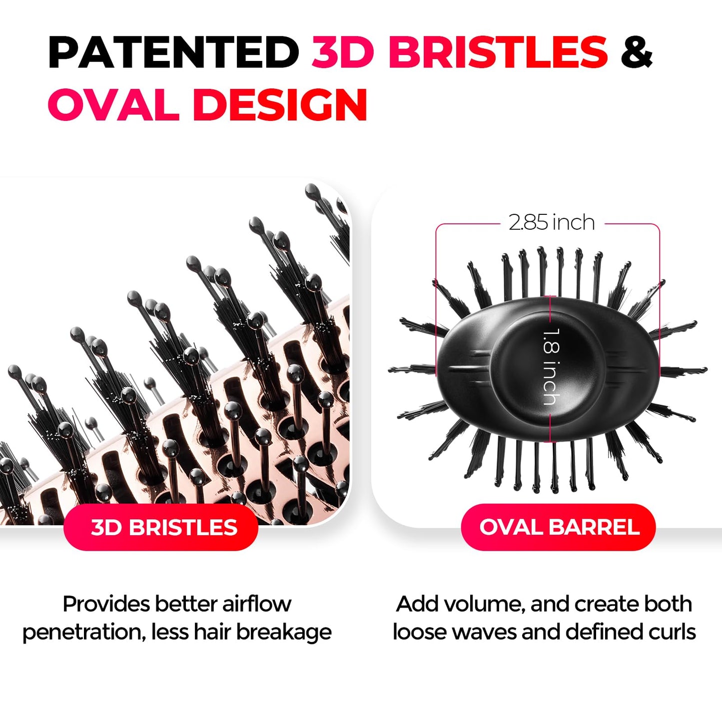 TYMO Hair Dryer Brush Blow Dryer Brush in One, 4 in 1 Ionic Hairdryer and Styler Volumizer with Oval Titanium Barrel, Hot Air Straightener for Smooth Frizz-Free Blowout, Gold