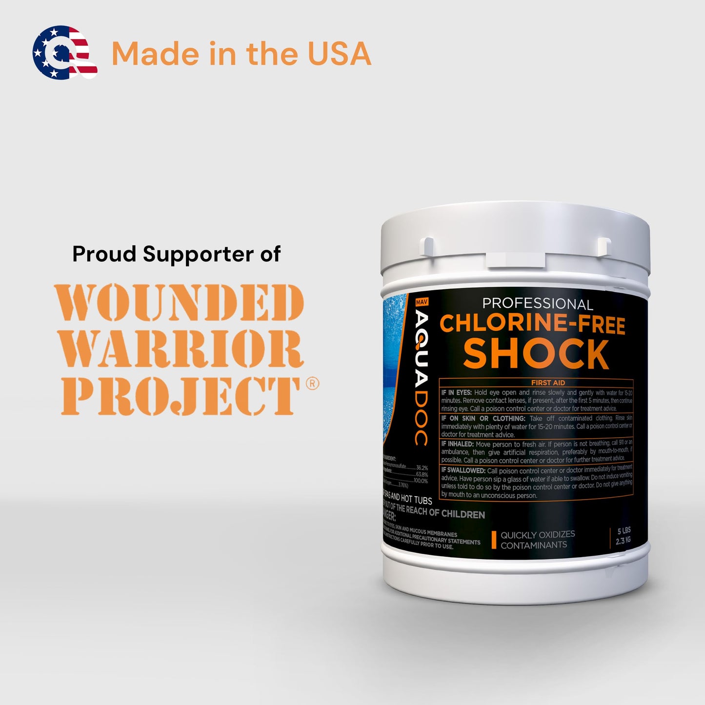 Aquadoc Non-Chlorine Spa Shock for Hot Tub - Chlorine Free Treatment & Enhanced Shock to Assist Bromine - Suitable Oxidizer - 5lbs