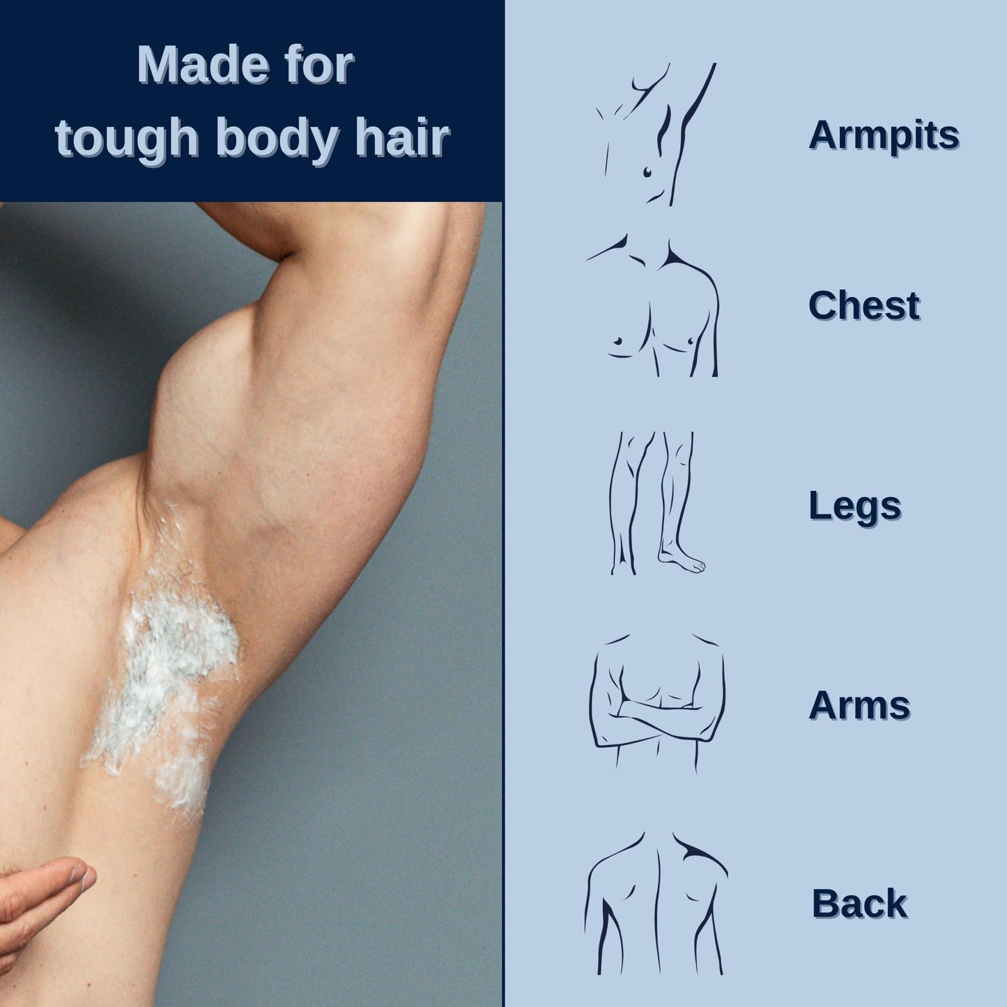 No Hair Crew | Intimate & Body Male Hair Removal Cream Bundle | Painless, Flawless, Soothing Depilatory for Manscaping Unwanted Coarse Male Hair