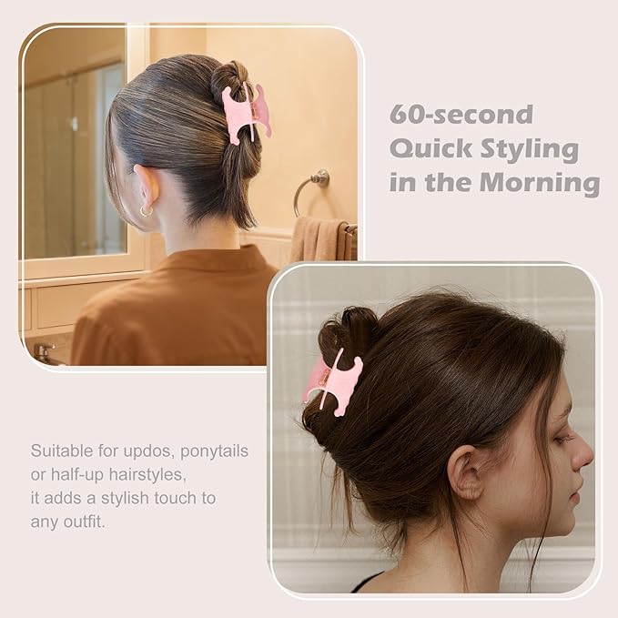 Premium durable acetate butterfly hair clips, 4 Pack. Medium Size Acetate Hair Claw Clips with Secure Hold,Perfect for Updos(2.76 x 1.66 in)