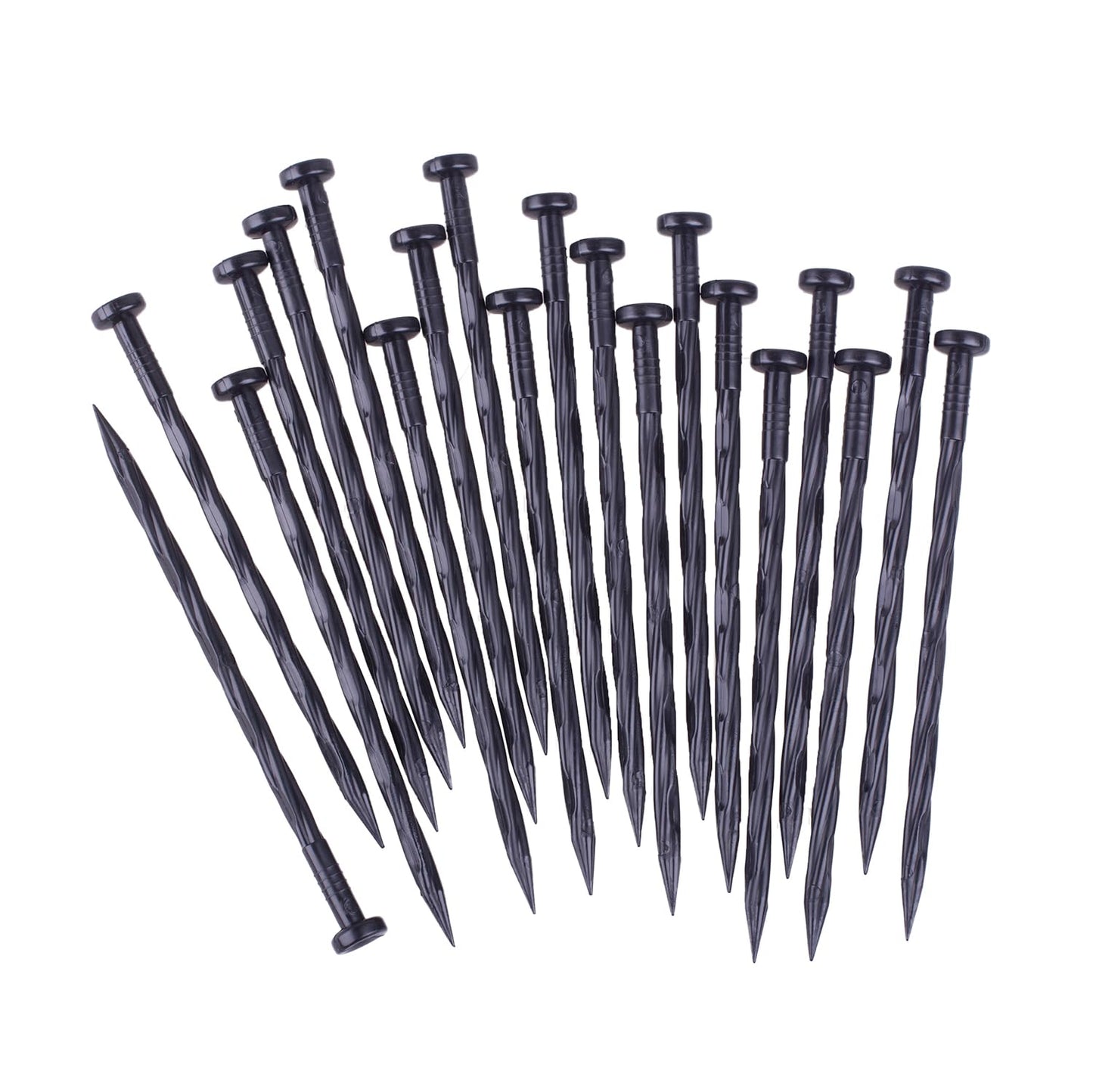 300PCS Spiral Landscape Anchoring Spikes, 8 Inch Landscape Spikes,Nylon Landscape Anchoring Spike for Garden Lawn Yard,Paver,Weed Barrier,Artificial Turf (8in-300 Count)