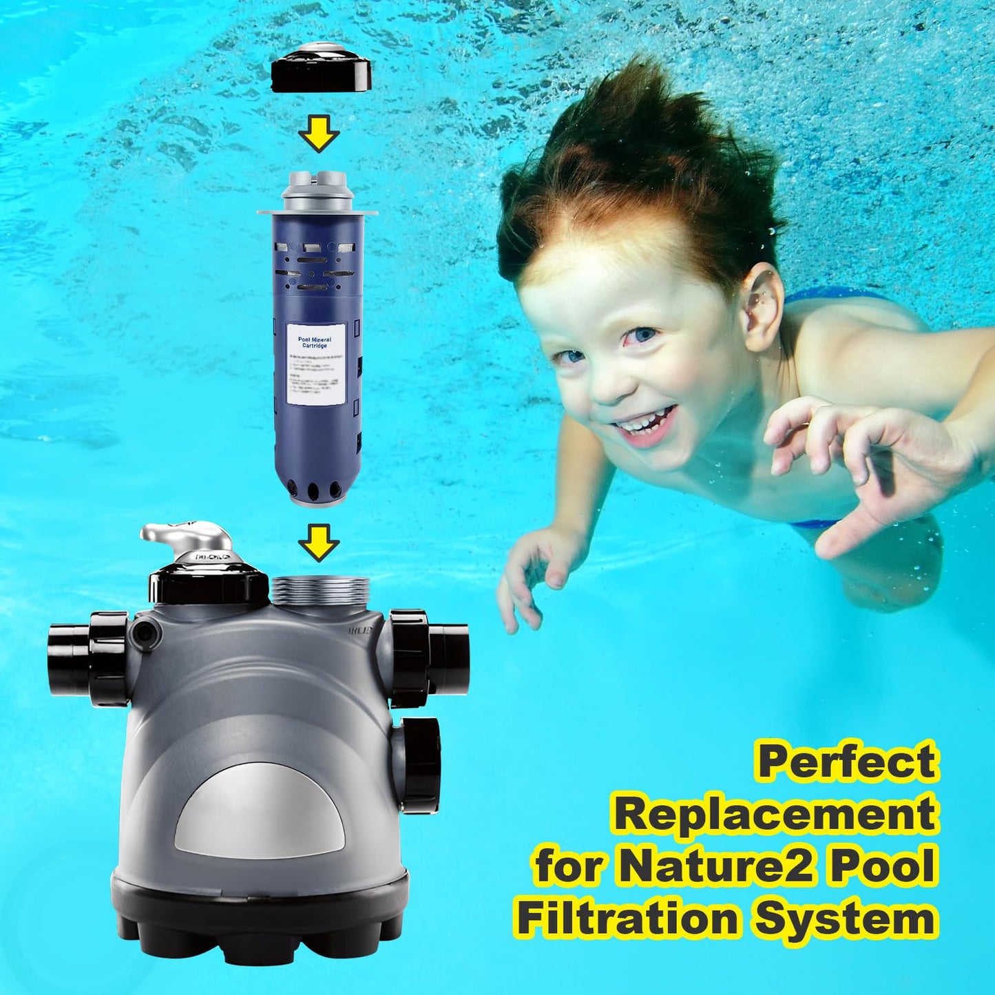 Pool Mineral Cartridge W28000 W28001 W28002 Replacement for Nature2 Duoclear 25 35 for Zodiac DuoClear Fusion, Fusion Soft, Vision Pro System Inground, Purple