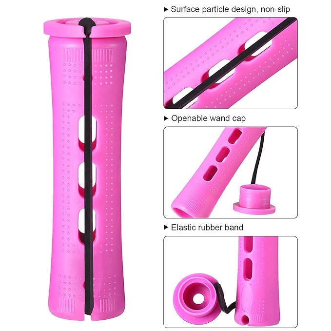 WILLBOND 60 Pcs Short Perm Rods Natural Hair Perm Rods with Elastic Rubber Band Non Slip Plastic Perming Cold Wave Kit for Women Hairdressing Styling Tool(Multi-size,Mixed Color)