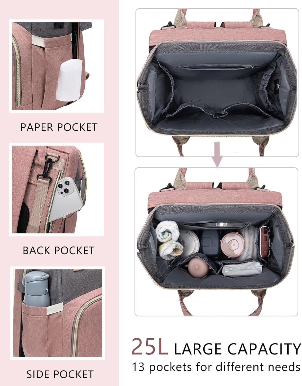 Black boy Diaper Bag Backpack: Baby toddler Bags with Changing Station for Women Men Girls Mom Dad Large Travel Backpack Pañaleras Modernas Para Bebe Niña Niño Newborn Essentials Baby New Born Gift