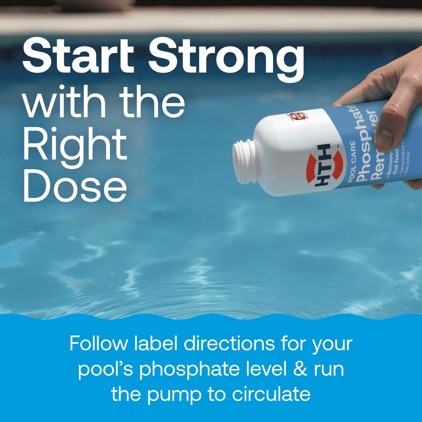 HTH 87322 Phosphate Remover Swimming Pool Chemical, 1 qt