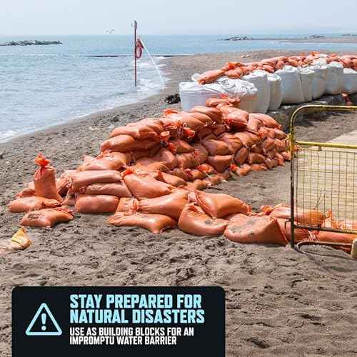 Green Heavy Duty Sand Bags for Flooding - 50 lb Empty 50 Pack of Sandbags with Tie Strings for Flood Control - 1600 Hours of UV Protection Woven Polypropylene Bags - 14 x 26 Inches