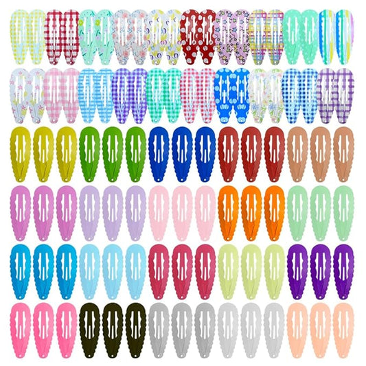 KUOM 100 Pcs Hair Clips,Metal Snap Hair Barrettes and Hair Clips for Girls,Kids,Women, Baby and Fine hair or Thick hair
