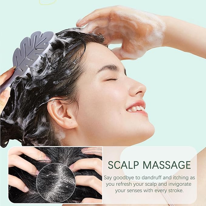 3PCS Hair Scalp Massager Shampoo Brush - Scalp Care Comb with Handle and Soft Silicone Bristles - for Wet and Dry Hair, Removes Dandruff,Relieves Itching