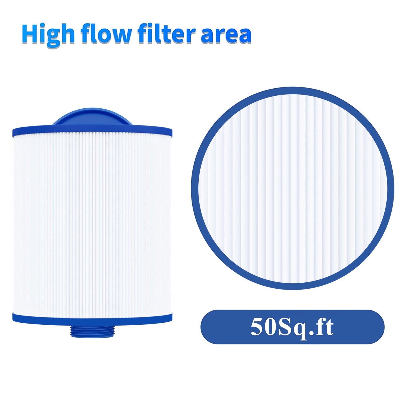 Cryspool® 06045 Filter Compatible with Artesian Spas, Tidal Fit Swim 06-0006-12, 06-0005-12, 6CH-502, PAS50SV-F2M, FC-0311, 50 Sq. Ft Spa Filter Cartridge, 2 Pack