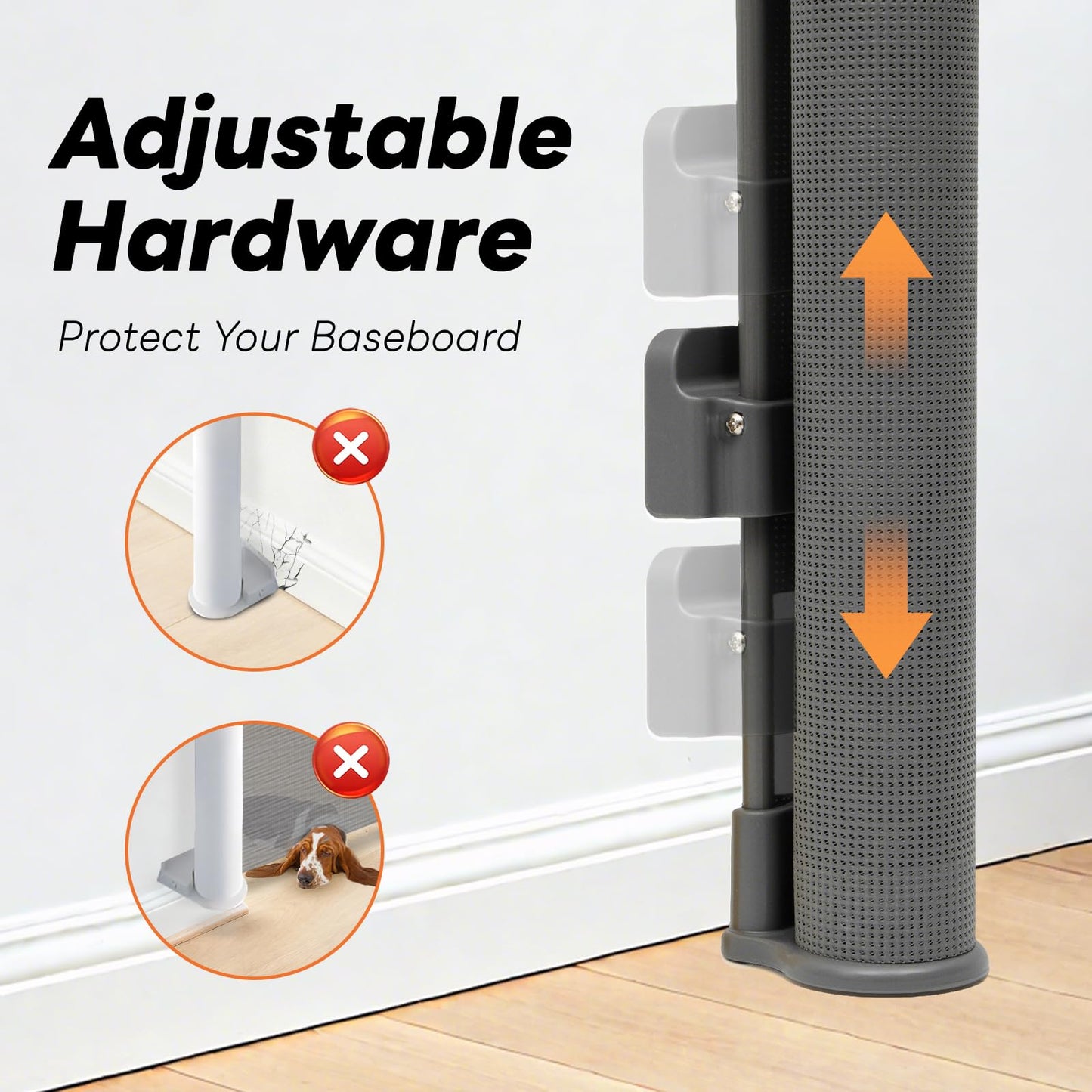Retractable Baby Gate for Stairs and Doorways, 55" Wide x 33" Tall Mesh Dog Gate for Indoor & Outdoor Use, Safety Gate for Babies and Pets, Child Gates for Hallways, Hardware Mounted, Gray