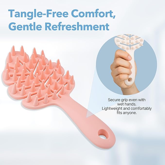 Sylune Scalp Massager Brush 2-Pack Ã¢ÂÂ Leaf-Grip Shampoo Scrubber for Deep Clean & Hair Care, Gentle for All Hair Types