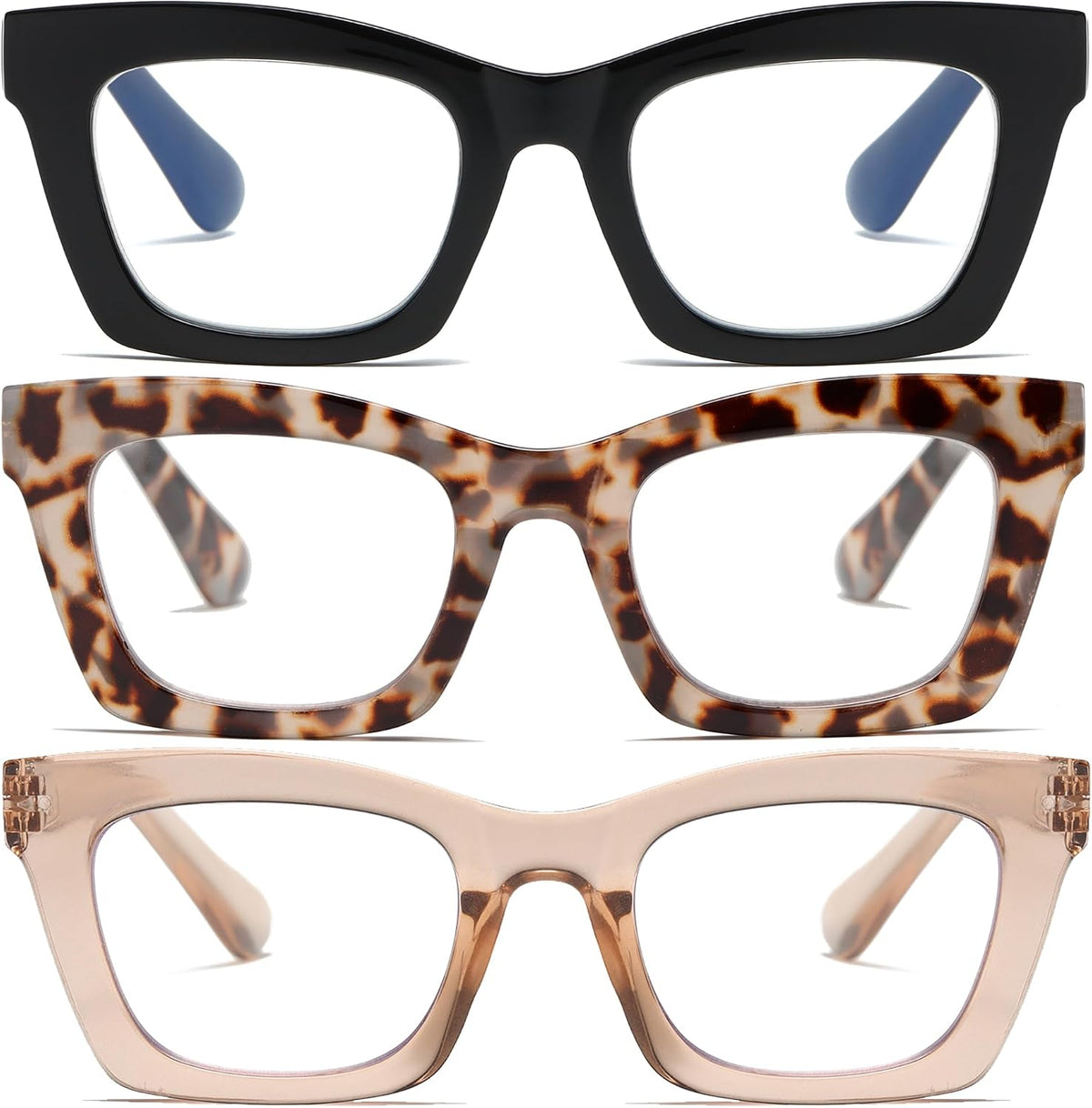 Stylish Readers for Women Reading Glasses with Blue Light Blocking and Spring Hinge