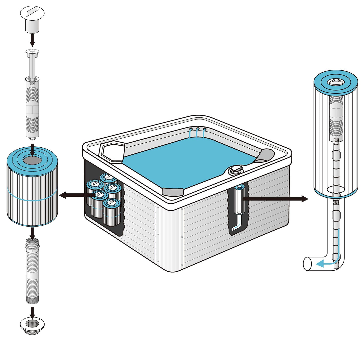 Hot Tub Mineral Silver Ion Cartridge Sticks for Traditional Spas Care - Controlled 1.05% Ag+ Release Technology - NOT for Smart/IQ Systems - 12-Month (3 Gray) Fresh, Crystal-Clear Water Treatment