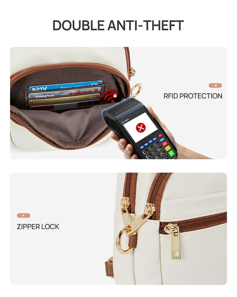 CHOLISS Anti Theft Small Sling Bag for Women and Men RFID Leather Crossbody Bags Fanny Pack Chest Bag Travel Purse Daypacks