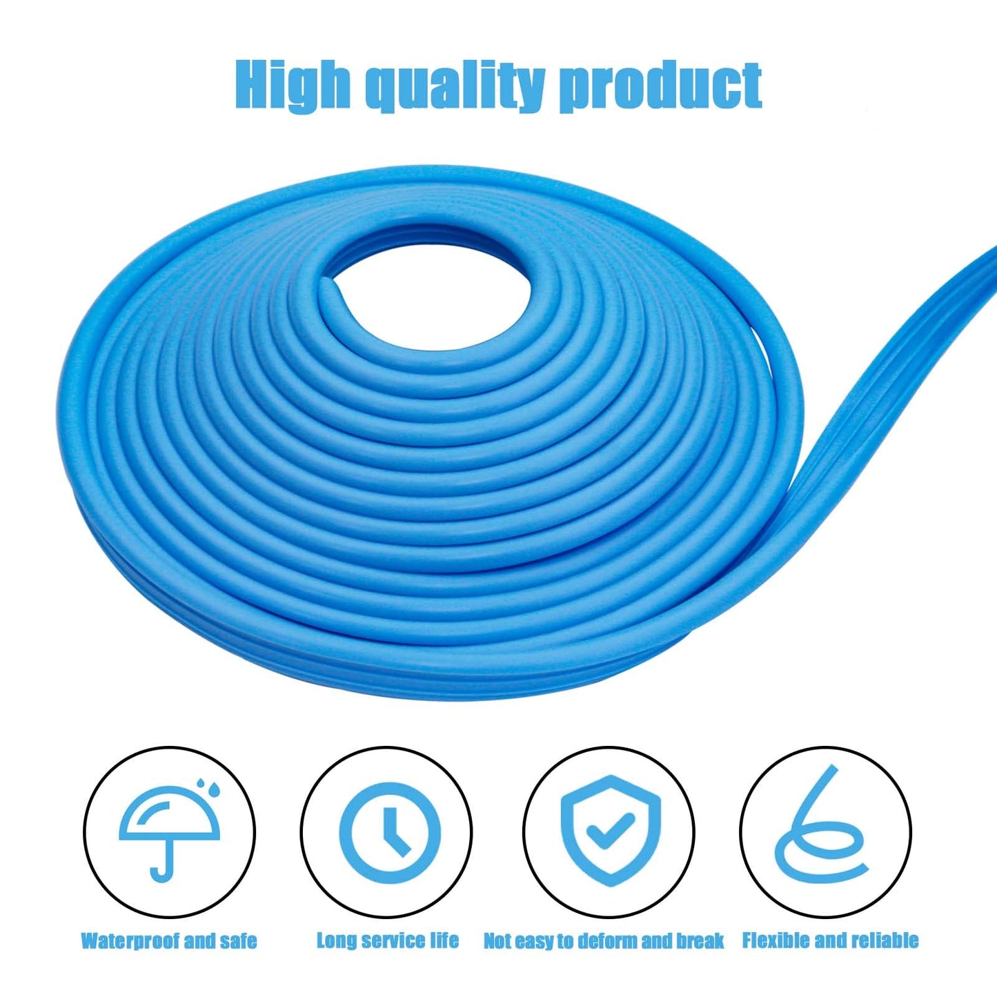 Roll Pool Bead Lock,Pool Liner Lock for Above-Ground & In-Ground Swimming Pool Beaded Liners Lock 120'ft,Blue