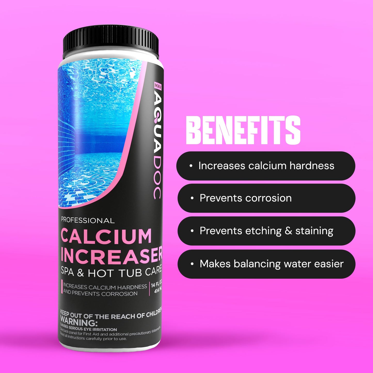 AquaDoc Spa Calcium Hardness Increaser Hot Tub Owners Rely on, Calcium Increaser Spa Hardness Increaser & Calcium Booster for Hot Tubs