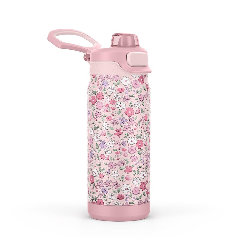 ZULU Powerfill Pro 18oz Kids Stainless Steel Water Bottle with Quick Fill Lid, Triple Wall Vacuum Insulated, Leak Proof Locking Lid, Sip & Chug, Reusable, BPA Free, Dishwasher Safe, Flower Crown