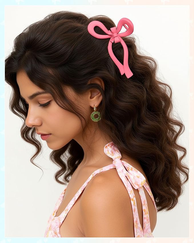 4 PCS Bow Hair Clips for Women Bow Claw Clip 5" Extra Large Hair Claw Clips for Thick and Long Hair Cute Bows Big Clip