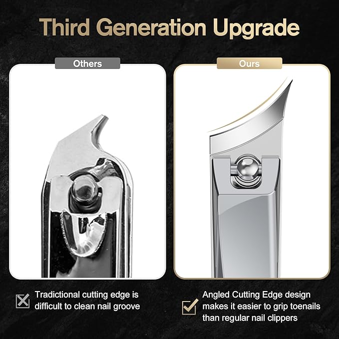 FERYES Ingrown Nail Clipper - Slant Curved Blade Nail Clipper for Thick Toenails and Ingrown Nails, Podiatrist Toenail Clippers for Seniors and Men
