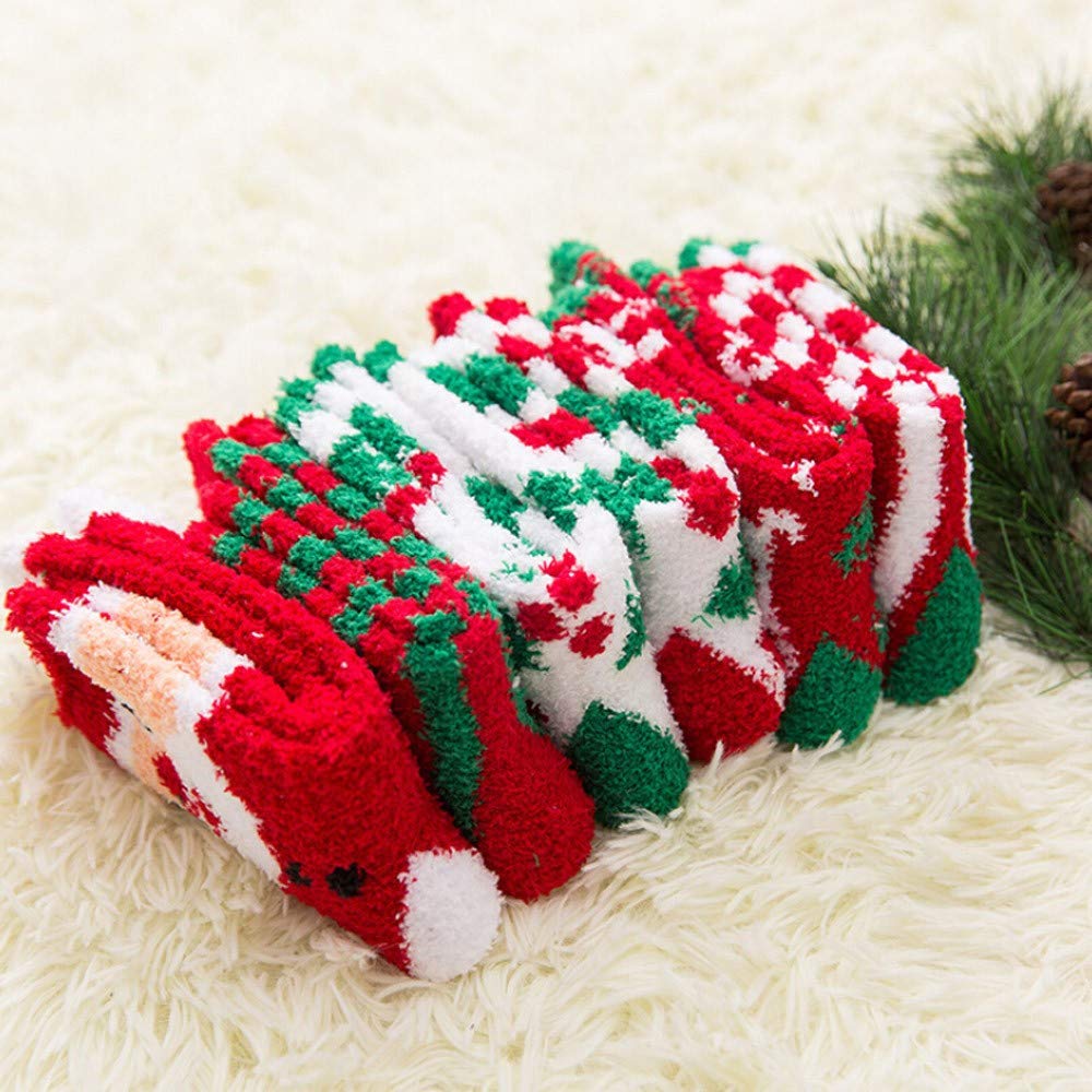 Gellwhu Christmas Fuzzy Socks for Women Girls Gifts Cute Fun Cozy Fluffy Winter Warm Slipper Xmas Holiday Socks (Womens:onesize 5-10, 12 Pairs in 12 partterns)