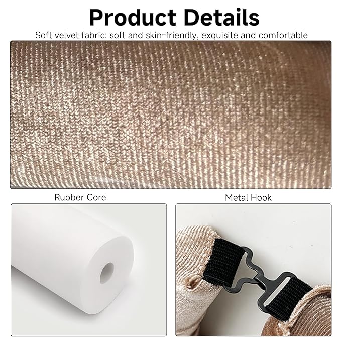 Overnight Heatless Hair Curler Blowout Rods Jumbo, Heatless Curls Satin Flexi Rods for Overnight Sleeping, No Heat Curling Tool for All Hair Types, Soft Heatless Hair Curler (Khaki, 4 Rods)