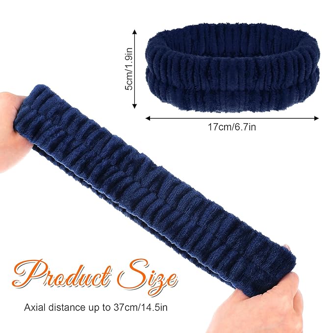 2Pcs Spa Headband, Head Bands Mens Hair Band Makeup Headband for Washing Face Absorbent Elastic Skin Care Headband Wrap for Women Yoga Sports Shower Exercise