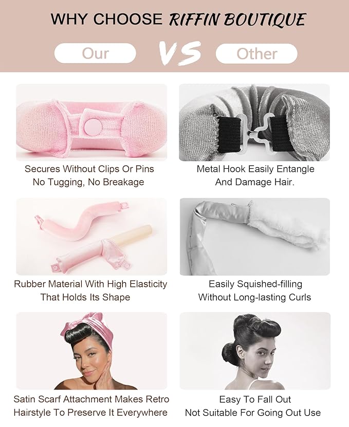 Littles Heatless Curls Overnight Rods - Upgraded Directional Grip Velvet Heatless Hair Curler to Sleep in No Heat Heatless Curling Flexi Rods Foam Hair Rollers for Blowout Look Long & Short Hair