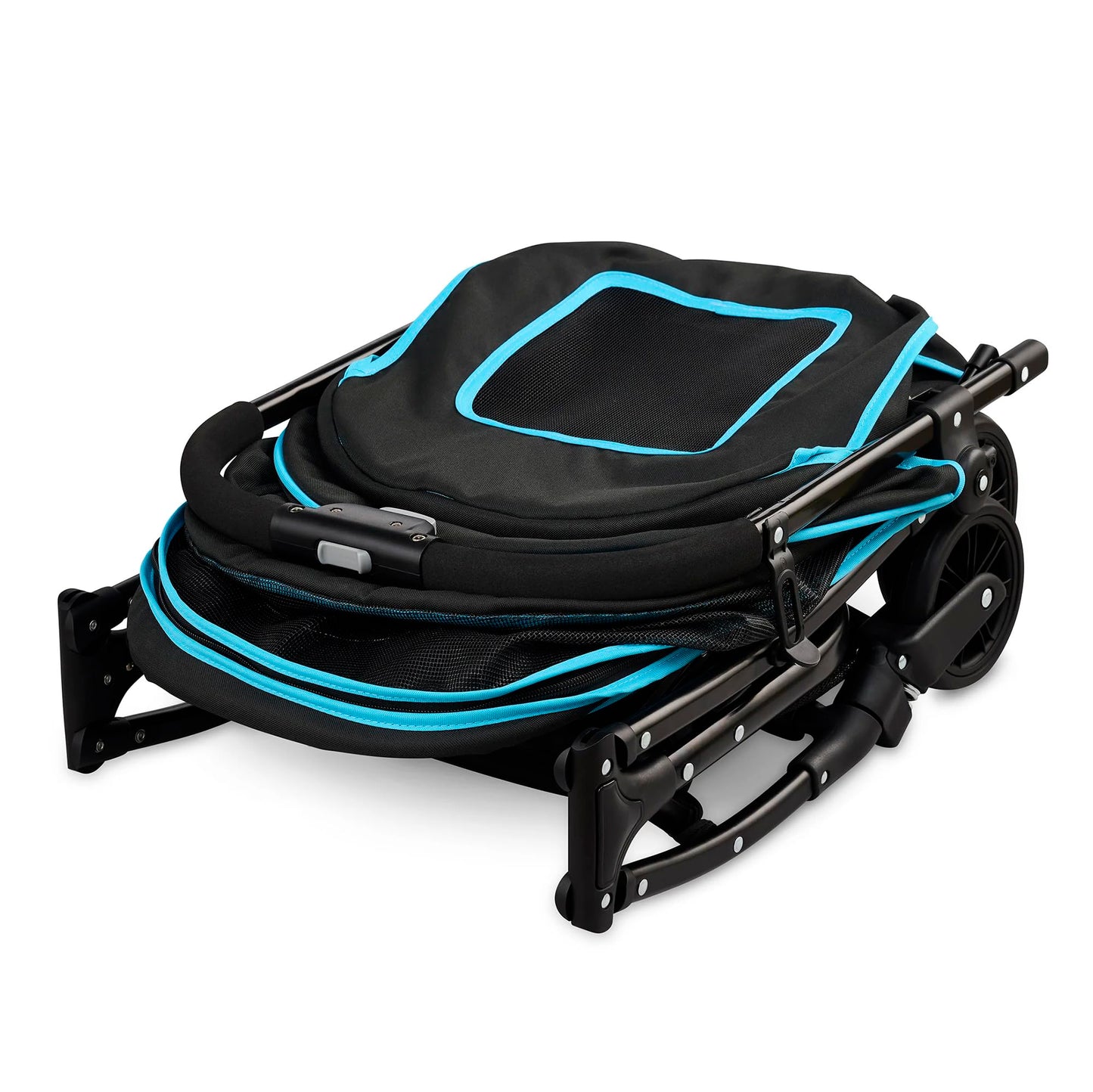 Carlson Pet Stroller, Includes 360 Degree Front Wheel Swivel, Rear Wheel Breaks, Reflective Trim, Mesh Panels, Umbrella and Mesh Canopy, Folds Easily to a Fraction of its Size,Black