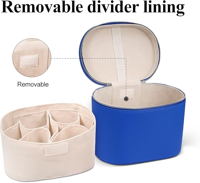 honitty Makeup Bag, Travel Make up Case with Compartments and Handle, Portable Cosmetic Organizer Bags,Toiletry Bag for Women