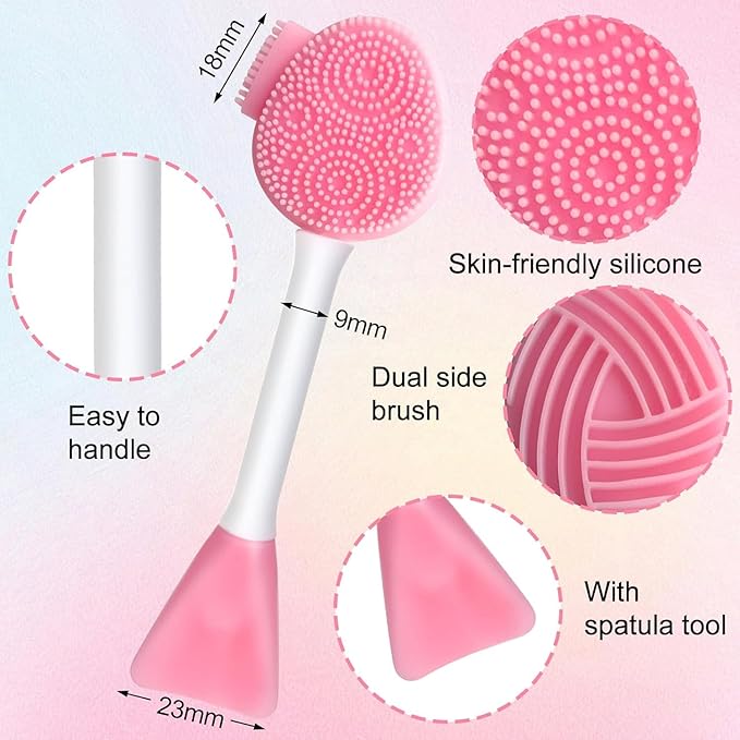 2pcs Silicone Face Scrubber Face Mask Brush Exfoliating Lip Cleansing Facial Cleansing/Wash Brush Exfoliator Blackhead Skin Care Tool Makeup Removes Dead & Dry Skin for Women Men