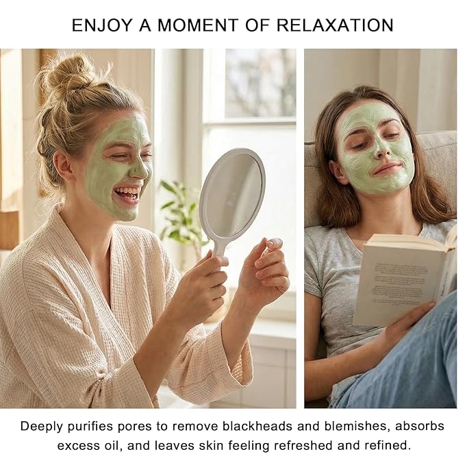 30P Clay Mask for Face Set with Silicone Face Mask Brush,Includes Vitamin C Clay Mask,Cucumber Clay Mask,Dead Sea Mud Mask,Pore Cleansing Face Mask Set,Mask Skincare for Men & Women