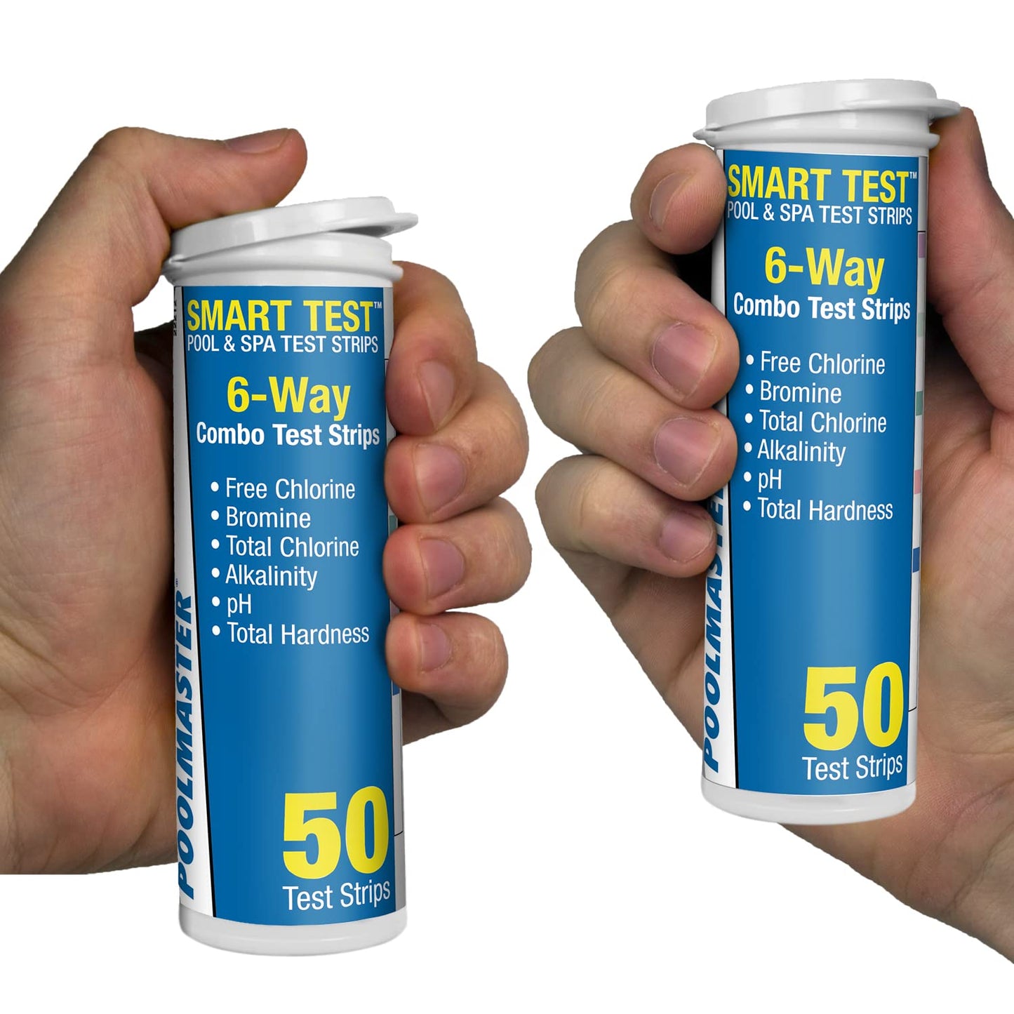 Poolmaster Smart Test 6-Way Swimming Pool and Spa Water Chemistry Test Strips, Made in The USA, 2 Pack,Blue