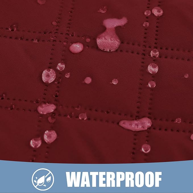 Smiry Waterproof Dog Bed Cover Pet Blanket, Soft Washable Dog Blanket for Furniture Bed Couch Sofa Reversible, Checkered (68"x82", Wine Red/Wine Red)