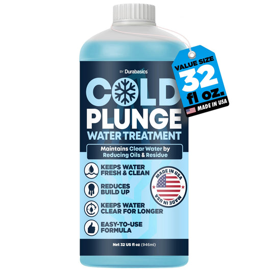 Durabasics 3in1 Cold Plunge Water Treatment – Helps Maintain Clear, Fresh-Looking Water | Cold Plunge Cleaner & Water Stabilizer | 32-Week Supply | Easy to Use | Ice Bath Water Treatment – 32 oz