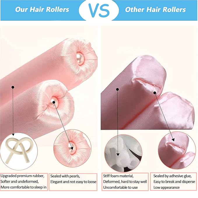 Heatless Curls Overnight,Satin Curling Rod Headband,Hair Curlers for Long and Medium Hair,Silk Curls Headband with Gift BOX,No Heat Rollers to Sleep in(Olive-36.30)