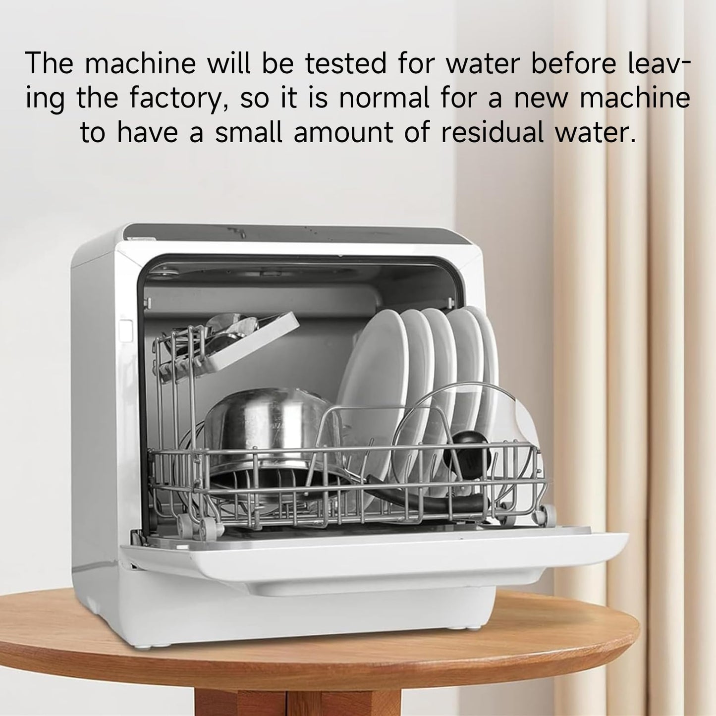 Countertop Dishwasher Tabletop Dishwasher With Water Tank, Mini Dishwasher With 5 Programs, With 360° Double Spray, Air Drying Function.